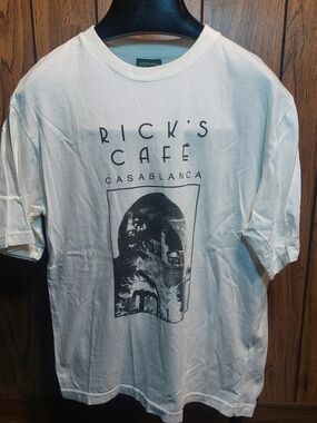 Ricki's White Rick's Café Casablanca Graphic Tee 90s Ricks Gear Legend Continues